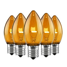 Set of 500 Holiday Lighting Outlet C9 LED Christmas Lights | Orange C9 LED Filament Lights | C9 Christmas Light Bulbs for Indoor & Outdoor Use | Traditional C9 LED Christmas Lights