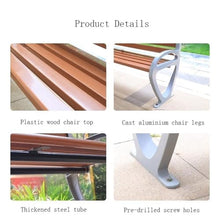 GRFIT Outdoor Bench Outdoor Benches, Patio Benches with Backs, Cast Aluminum Benches, Leisure Chairs for Porch, Garden, Pool and Lawn Garden Bench (Large)