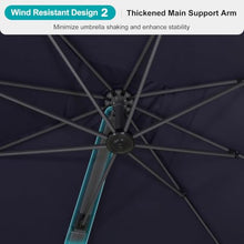OROTLECT 11' Square Cantilever Umbrella With Crank Lift Counter With Base In Ground,Navy