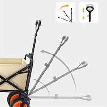 WAFEOGK Outdoor Utility Wagon 8" Wheel Portable Camping Cart Garden Shop Sport Beach Hand Trolley Bearing 120 kg(Black)