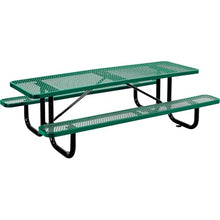 Global Industrial 8’L Rectangular Picnic Table, Expanded Metal, Green