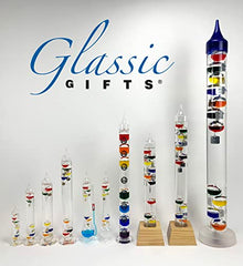Glassic Gifts Galileo Thermometer 40" Tall Chrome