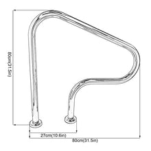 Pool Handrails 31X31 inch Pool Rail 250Lbs Load Capacity Rustproof Pool Handrail Humanized Swimming Pool Handrail with Blue Grip Cover & Screws