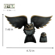 FENGSHUI-CAISHEN Pure Copper Owl Statue Brass