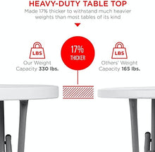 PRO&Family 32 Inch Round Cocktail Table - Foldable Bar Height Table White - Great for Parties (4)