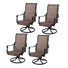 Darlee Monterey Cast Aluminum 4 Pc Set Swivel Rocker Dining Chair Set in Antique Bronze/Irish Mix