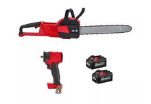 For Milwaukee 2727-20-2854-20-48-11-1862 M18 FUEL 16 in. 18V Brushless Battery Electric Chainsaw w/3/8 in. Compact Impact Wrench w/Friction Ring Two 6Ah