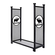 DOIBG Durable 46.5" Tall Metal Firewood Rack for Indoor and Outdoor Use Easy Assembly Wrought Iron Fireplace Log Holder for Large Logs