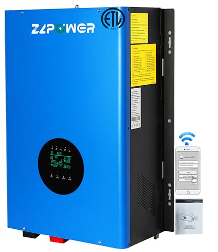 ZLPOWER UL1741 48V Inverter 12KW Solar Off Grid Inverters 110/220Vac Low Frequency DC 48V AC Input 240V AC Output 120V/240V Split Phase Pure Sine Wave Power with 2x80A MPPT Charger Controller 12000W
