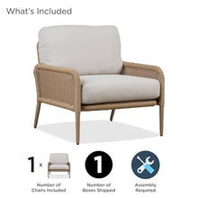 Real Flame Morro All-Weather Wicker Outdoor Louge Chair, Outdoor Deep Seating Patio Chair, Aluminum Frame, Weather Resistant