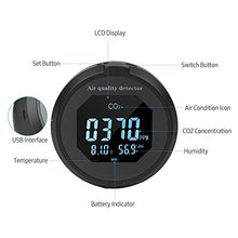 JSEIAJB 3-in-1 CO2 Meter Thermohygrometer CO2 Monitor Palm-Size Air Quality Detector Temperature Humidity Air Quality Analyzer