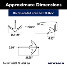 Lewmar 0058910 Claw Anchor Stainless Steel Multi 22 lb