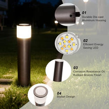 Sofiton Low Voltage Bollard Pathway Lights, 1800K-5000K Adjustable, 5W, LED Landscape Path Lighting for Wet Location, Wired Landscape Lights for Walkway Garden Yard, ORB, Aluminum, ETL Listed, 16PK