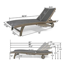 Christopher Knight Home Banzai Outdoor Wicker and Wood Chaise Lounge with Pull-Out Tray Grey