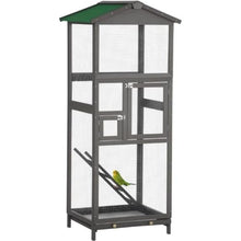 Sturdy Wooden Bird House with Natural Cedar Finish, Ventilated Design and Easy-Clean Slide-Out Tray for Backyard Songbirds (Green + Light Grey + Wood)