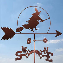 Witch Weathervane Wind Vane Weather Vane with Wind Direction Indicator, Outdoor Metal Bracket Weather Vane, Professionnel Measuring Tool Garden Courtyard Decoration