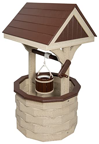 Furniture Barn USA Medium Poly Lumber Birchwood and Brown Wishing Well
