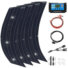 800 Watt Solar Panel Kit, 4 × 200 Watt Flexible Solar Power Panel Photovoltaic Module with 40A Solar Charge Controller Monocrystalline Solar Panel for Camping Off Grid Battery Charging Boat