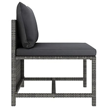 fsahslih 8 Piece Patio Lounge Set Poly Rattan Outdoor Furniture Gray