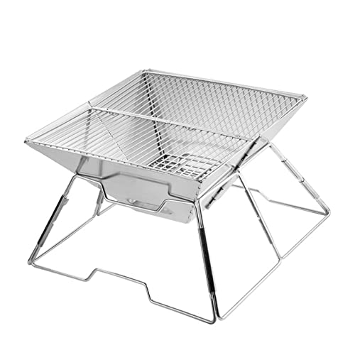 Multifunctional BBQ Grill Grill Foldable Charcoal BBQ Grill Set Stainless Steel Smoker Grill for Outdoor Cooking Camping Picnic Outdoor Garden Charcoal BBQ Grill Party (Size : B) (A)