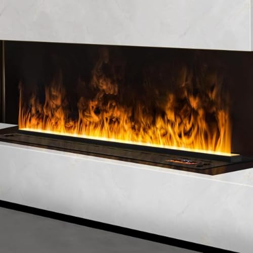 XYWGBMS 3D Water Vapor Decorative Fireplace 3D Water Vapor Fireplace, Atomized Fireplace with 7 Adjustable Flame Colors and Brightness Levels, Touch/Remote Control, for Home,Office,Ho,800mm