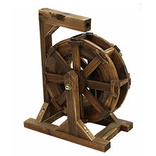 Wooden Water Wheel Fountain for Garden Patio Pond Pool, Vintage Outdoor Indoor Balcony Ornamental Waterfall Fountain, with Water Pump and Stand, fir Wood, 20cm, 30cm, 60cm,80cm