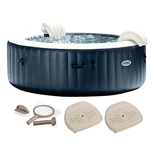 Intex PureSpa Plus 6 Person Inflatable Hot Tub Bubble Jet Spa Blue