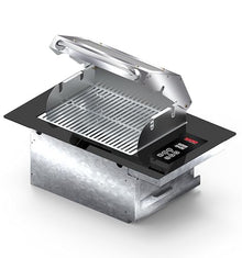 SARO CHED22 Built-In Electric Grill, 220V, Black and Stainless Steel, Digital Control Panel, Smokeless Design, 41x67.5cm Niche Size, with Glass Visor and Dual High-Power Heating