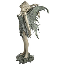 Design Toscano Facing the Wind Fairy Woman Outdoor Garden Statue, 12 inches wide, 27 inches tall, Cast Stone Resin, Two Tone Stone Finish