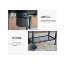 YEWASTI Large Charcoal Grill with Wheels, Outdoor BBQ Grill and Barrel Smoker, Portable Folding Side Table for Backyard, Camping, and Patio Parties