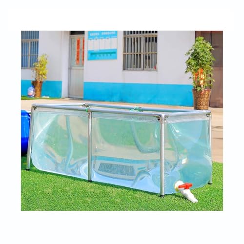 MUHM Pool Above Ground, Transparent Canvas Pool, 1.3mm Thick Clear PVC Children's Pool, Easy to Observe for Emergency Water Tank Koi Breeding, Customizable Size (Color : Clear, Size : 80X66X35CM)
