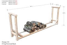 Heavy-Duty Firewood Rack for Outdoor Wood Storage – 8 ft. Unfinished Firewood Rack Outdoor Log Holder – Fire Wood Storage Racks, Keeps Woods Dry, Neat & Ready for Fireplace, Porch & Backyard Use