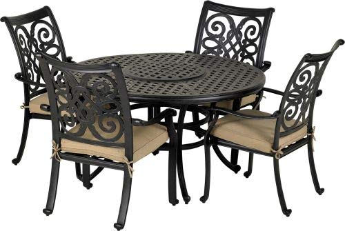 Patio Resort Lifestyle Venice 5-Piece Dining Arm Chairs Set Desert Bronze