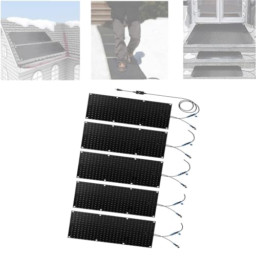 Treayes Electric Snow Melting Mat for Outdoor Driveways & Stairs - Non-Slip Snow Removal Solution for Winter(40x200cmx5Pcs)