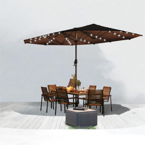 Patio Umbrellas, Steel Polyester Modern Led Shade For Home Entertaining