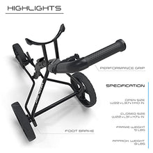 WishboneOne Golf Trolley Push-Pull Cart Megalite 3 Wheel Black