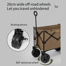 Folding Utility Wagon Cart Outdoor with Brake, Collapsible 190L Large Capacity Heavy Duty Outdoor Camping Garden Cart, Beach Wagon with Front Universal Wheels & Adjustable Handle,A
