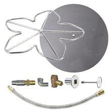 Spotix HPC Penta Match Lit Fire Pit Burner Kit with 24-Inch Stainless Steel Burner and 30-Inch Round Flat Pan, Propane, Polished Chrome, with Flange, Key, Valve, Flex Line and Fittings