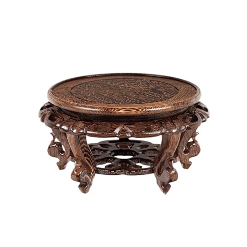 OREKPOT Pcs Plants Saucers Mahogany Flower Table Flower Stand Base Flower Pot Vase Buddha Statue Crafts Ornament Base Solid Wood Tray Plant Pot Saucers,