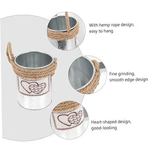 8 pcs Metal Hanging Buckets Galvanized Holder Container Rope Planters Floral Railing Can Style Succulent Arrangement Storage Plant Iron Fence Containers Farmhouse Pot Baskets for (Silverx4pcs