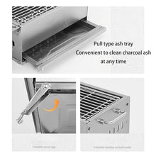 Portable Charcoal Grill, Stainless Steel Mini Foldaway Charcoal Grill for Travel, Camping, Garden Backyard, Tailgating, Backyard Barbecue, Picnics
