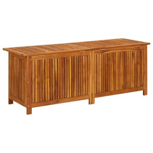 Fisinber 59.1 x 19.7 x 22.8 in Acacia Wood Outdoor Storage Box with Rustic Oiled Finish, Spacious Blanket Storage Bench for Patio Garden, Decorative Storage Chest for Cushions Toys, Brown