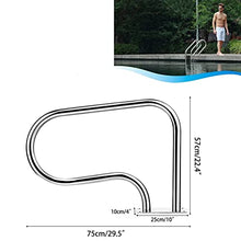 29.5x22.4 Pool Handrail Deck Mounted Swimming Pool Step/Stair Rail Cross Brace 4 Bend Swimming Pool Hand Rail Handle Stair Rail for Inground Pool (Size : 1.2MM)