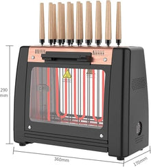 Electric Barbecue Skewers Barbecue Smokeless,360 Automatic Rotating Lamb Skewers Vertical Grill,2 Stage Temperature Control, Indoor Kitchen Portable