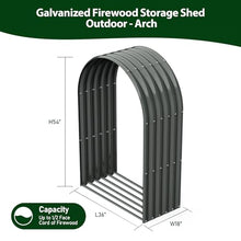 A ANLEOLIFE Outdoor Firewood Rack, Arch Gray 2-Pack with Corrugated Roofs