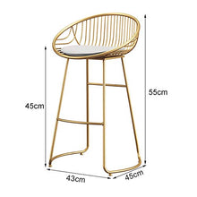 CVGfko Stools Set of 2, Height Chairs with Back/Footrest, stools for Island/Home/Dining Room/Kitchen,Grey-High:45CM
