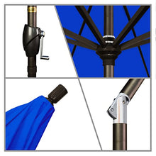California Umbrella GSPT908117-5401 9' Round Aluminum Market, Crank Lift, Push Button Tilt, Bronze Pole, Sunbrella Pacific Blue Patio Umbrella, 9-Feet
