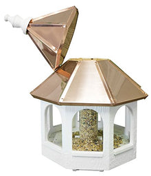 Amish 30" Bird Feeder with Double Copper Roof, Handcrafted in the USA