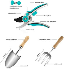 XIXIDIAN Garden Tools Set, 4 Piece Heavy Duty Gardening Tools, Durable Garden Hand Tools, Stainless Steel Garden Plant Tool Ergonomic Handle Gardening Gifts for Women Men