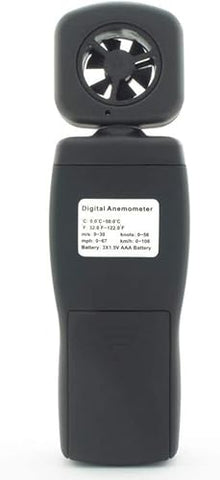 FRAHS Anemometer Handheld, Digital LCD Backlight Wind Speed Meter Gauge, Air Flow Velocity Measurement Thermometer for Measuring Wind Speed